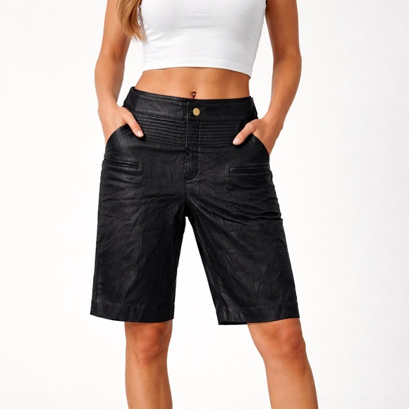 Marissa Webb Pants - Marissa Webb Leather‎ Shorts Black Size 6